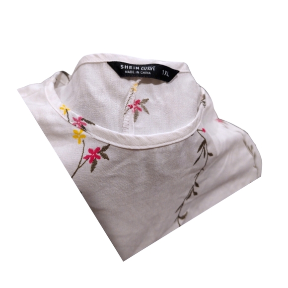 Shein Plus Floral Peplum Blouse - Picture 4 of 4